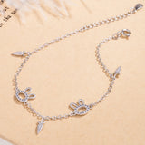 925 Sterling Silver Bunny Animals Bracelet Cuff Charm Jewelry