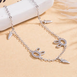 925 Sterling Silver Bunny Animals Bracelet Cuff Charm Jewelry