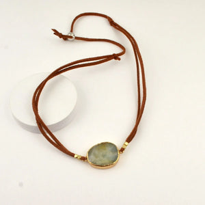 Suede Stone Convertible Bracelet