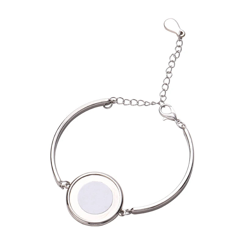 Round Charm Sublimation Bracelet Women's Jewelry