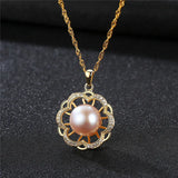 925 Sterling Silver Freshwater Pearl Necklace Pendant Party Gift