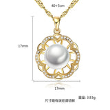 925 Sterling Silver Freshwater Pearl Necklace Pendant Party Gift