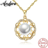 925 Sterling Silver Freshwater Pearl Necklace Pendant Party Gift