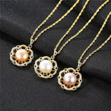925 Sterling Silver Freshwater Pearl Necklace Pendant Party Gift