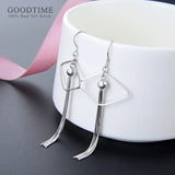 925 Silver Fringed Rhombic Shape Retro Earrings