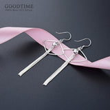 925 Silver Fringed Rhombic Shape Retro Earrings