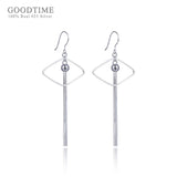 925 Silver Fringed Rhombic Shape Retro Earrings