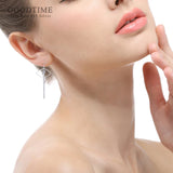 925 Silver Fringed Rhombic Shape Retro Earrings