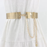 Women Adjustable Metal Belt Dress Bling Silver Waistband Waist Chain