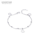925 Sterling Silver Heart Bead Anklet for Lady Girl