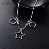 925 Sterling Silver Fresh Star Circle Beaded Anklet for Lady Girl Jewelry
