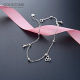 925 Sterling Silver Beads Bell Anklet for Girls