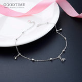 925 Sterling Silver Beads Bell Anklet for Girls