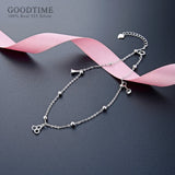 925 Sterling Silver Beads Bell Anklet for Girls