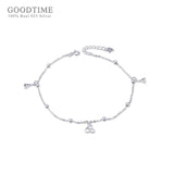 925 Sterling Silver Beads Bell Anklet for Girls