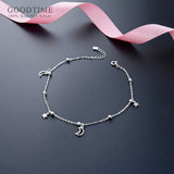 925 Silver Star & Moon Zircon Beads Anklet Foot Accessory