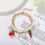 Bohemian Beaded Pepper Cherry Charms Bracelet for Women