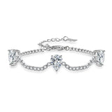 Water Drop Zircon Bracelet 925 Silver Jewelry Hand Accessories