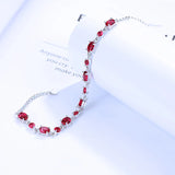 Silver 925 Gemstone Bracelet with Ruby Sapphire Amethyst for Wedding
