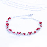 Silver 925 Gemstone Bracelet with Ruby Sapphire Amethyst for Wedding