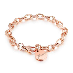 Women Bracelet Stainless Steel Chain Forever Love Jewelry Gift