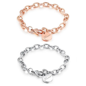 Women Bracelet Stainless Steel Chain Forever Love Jewelry Gift