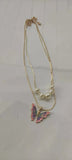 Thai Pop Butterfly Pearl Necklace Double Choker Chains Jewelry