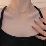 Crystal Necklace Pearl Chain Zircon Wedding Jewelry Party Gift