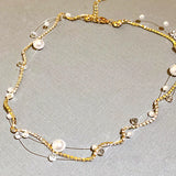 Crystal Necklace Pearl Chain Zircon Wedding Jewelry Party Gift