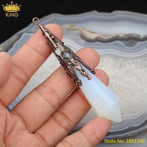 Opal Stone Charm Pendant for Necklace, DIY Jewelry