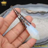 Opal Stone Charm Pendant for Necklace, DIY Jewelry