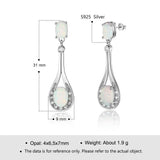 925 Silver Opal Stud Earrings with Cubic Zirconia