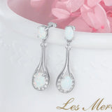 925 Silver Opal Stud Earrings with Cubic Zirconia