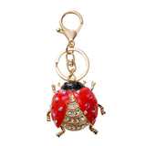 Crystal Ladybug Key Chain Lady Bag Keyring Wedding Jewelry Men Car Keychain