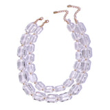 Double Layer Acrylic Square Choker Necklace