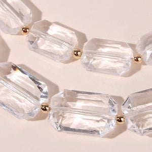 Double Layer Acrylic Square Choker Necklace