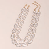 Double Layer Acrylic Square Choker Necklace