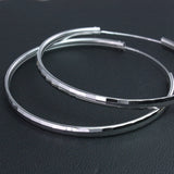 Real 925 Sterling Silver Hoop Earrings Brincos Party Jewelry