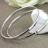 Real 925 Sterling Silver Hoop Earrings Brincos Party Jewelry