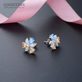 925 Sterling Silver Pearl Crystal Earrings for Girls