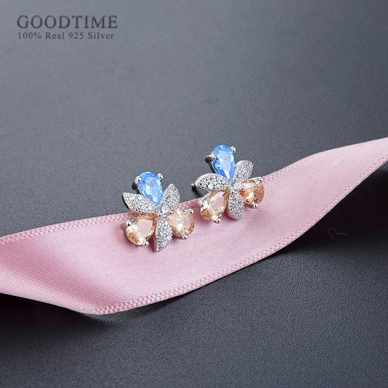 925 Sterling Silver Pearl Crystal Earrings for Girls