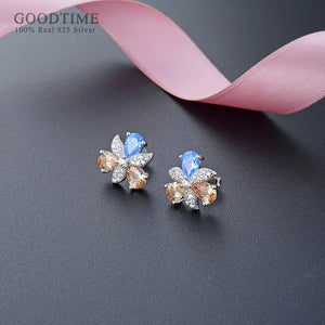 925 Sterling Silver Pearl Crystal Earrings for Girls