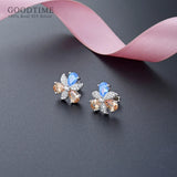 925 Sterling Silver Pearl Crystal Earrings for Girls