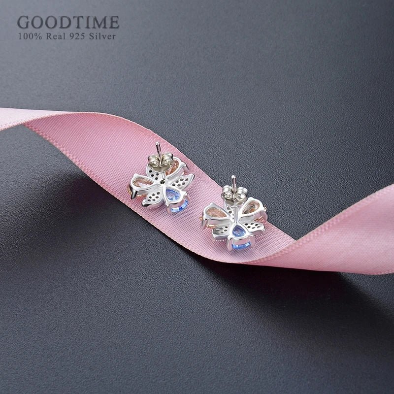 925 Sterling Silver Pearl Crystal Earrings for Girls