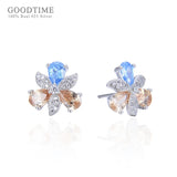 925 Sterling Silver Pearl Crystal Earrings for Girls