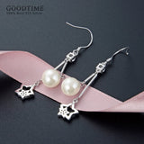 925 Sterling Silver Star Zircon Earrings for Women