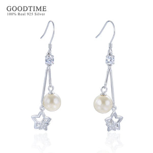 925 Sterling Silver Star Zircon Earrings for Women