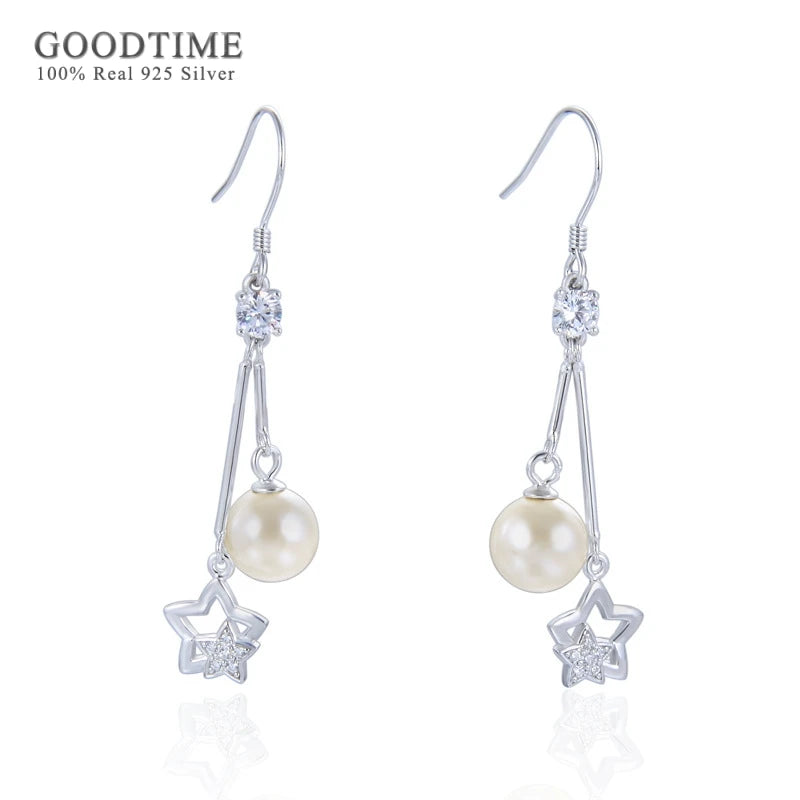 925 Sterling Silver Star Zircon Earrings for Women