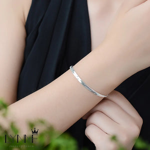 925 Silver Flat Snake Chain Bracelet Punk Rock Blade Unisex