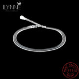 925 Silver Flat Snake Chain Bracelet Punk Rock Blade Unisex